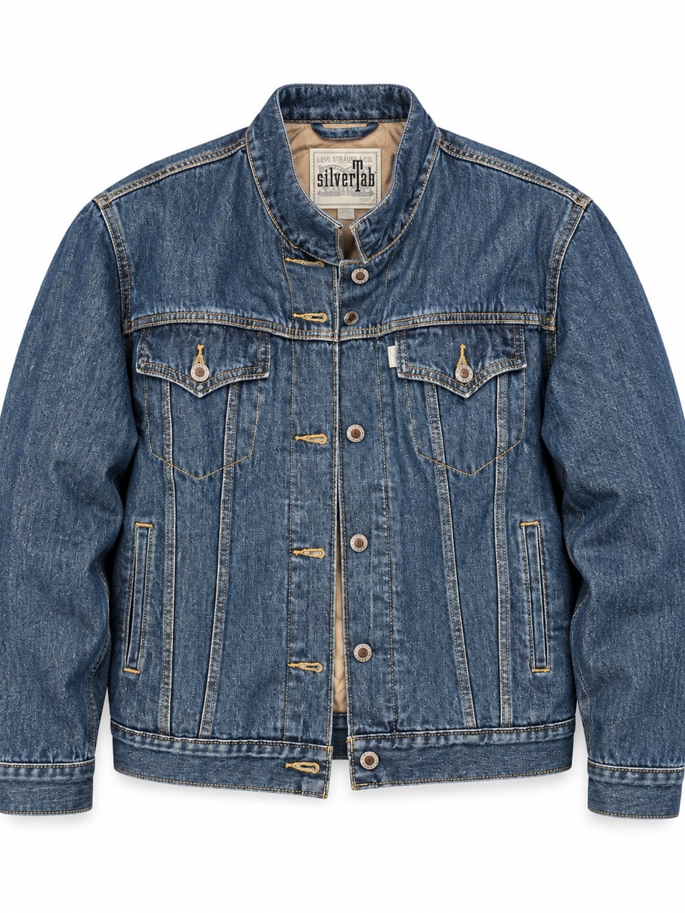 Levi’s SilverTab Quilted Denim Trucker Jacket Blue Size M
